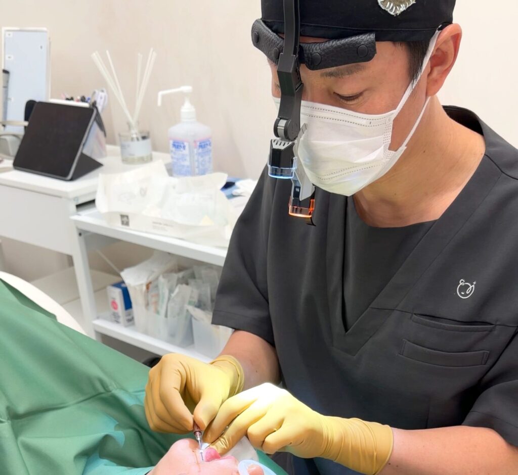 ぽにょりんの施術中